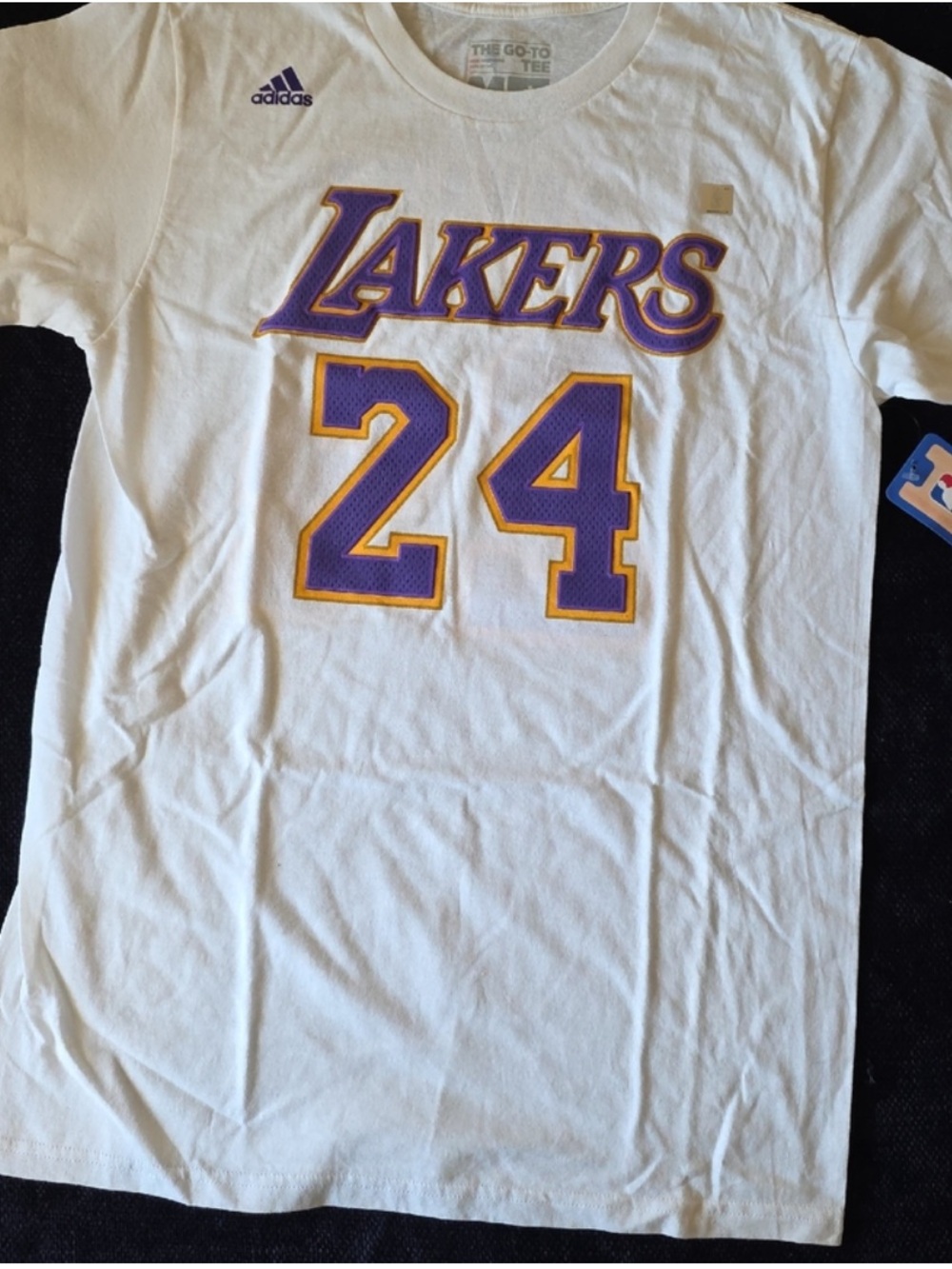 Adidas NBA Los Angeles Lakers Bryant #24 White Short-Sleeve Tee Shirt
